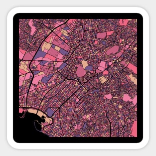 Athens Map Pattern in Purple & Pink Sticker